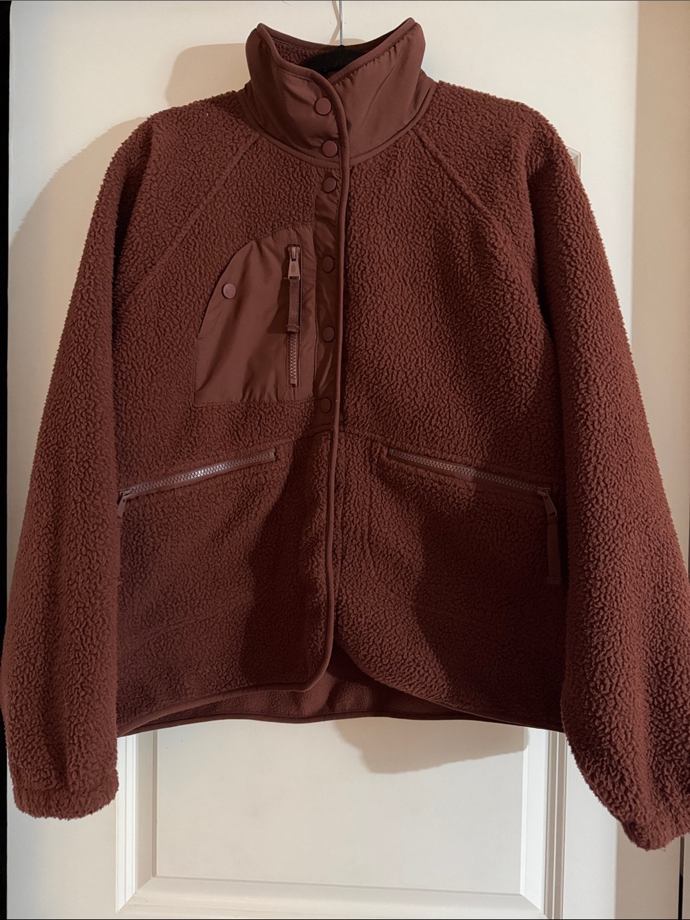 Free People Movement Sherpa Fleece Jacket - Chestnut Brown